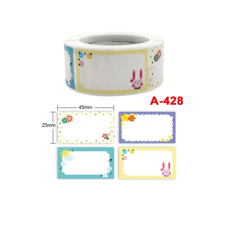 Sticker Label Roll Printing Digital Cutting Bosch Kitchen Food Labels Paper Pink Print Label Termal for PenHot Sale Products