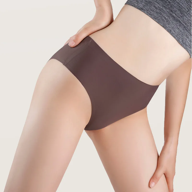 High Waist Cheeky Style Satin Silk Women Seamless Bikini Underwear
