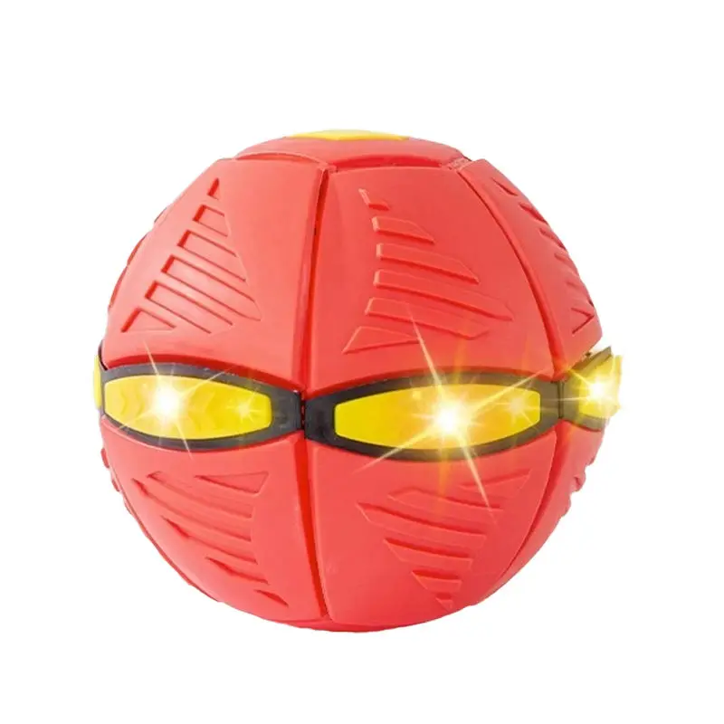 Hipidog Blue Red 16cm Deformable Interactive Durable Rubber Chew Eco Friendly Flying Saucer Pet Ball With Hole for Pets Dog