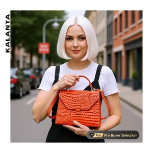 KALANTA Women's Handbags Satchels Trending Ladies Women's Flap Square Crocodile Money Sacs Print Lady Star