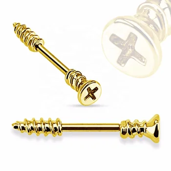 316L Surgical Steel Nipple Barbell Piercing Jewelry With Screw Designed