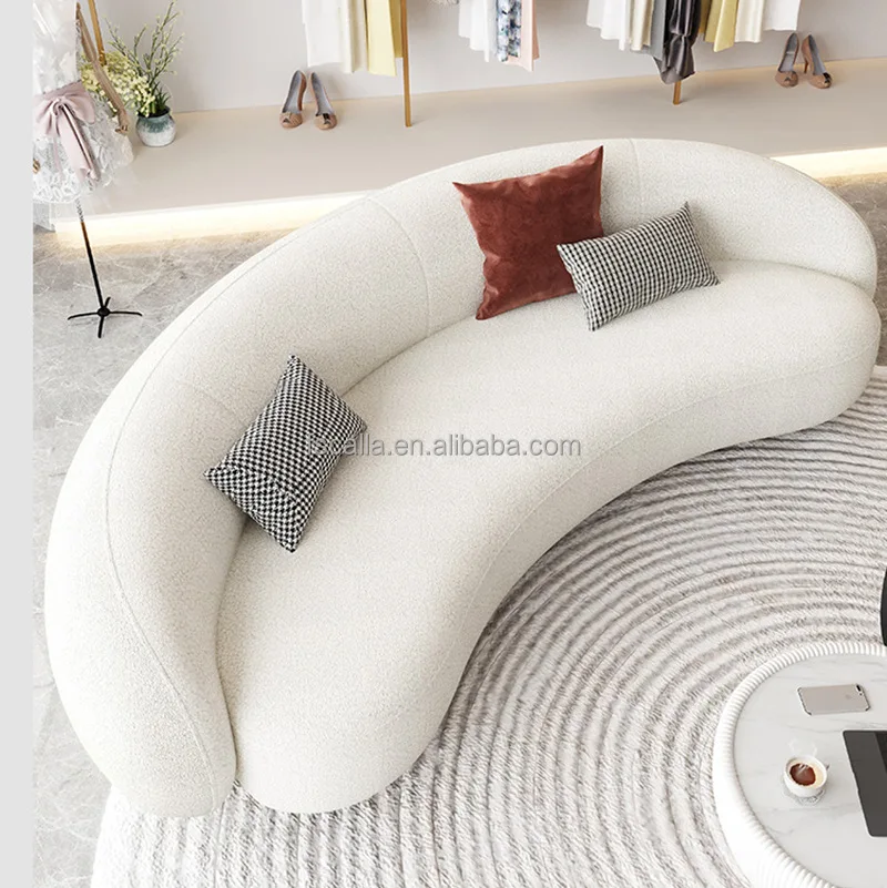 Modern New Design Half Moon Leather Sofa Living Room Arcshaped