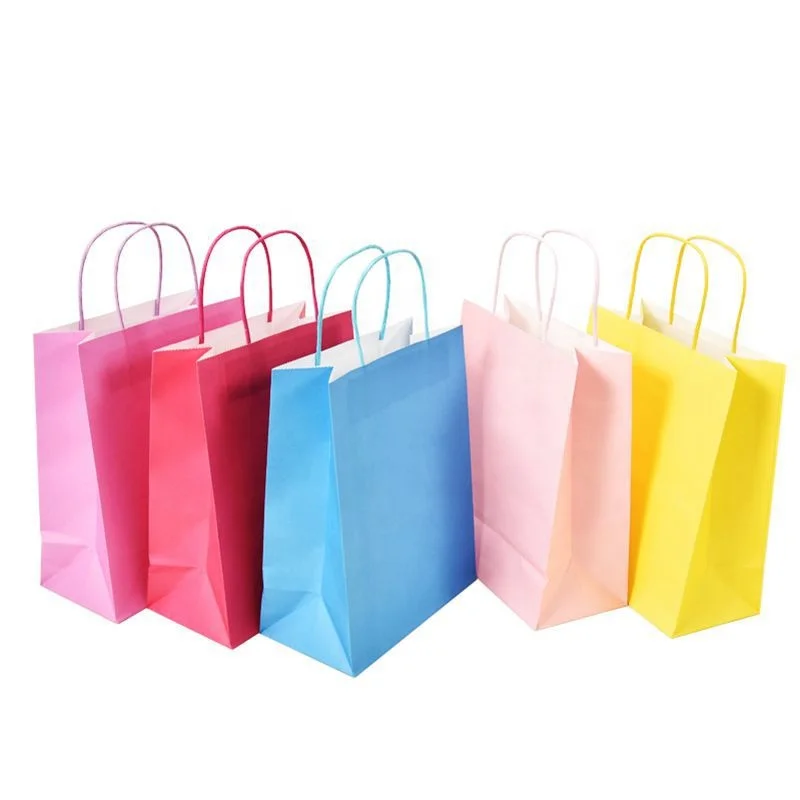 Print  Stand up Brown Colorful  Craft Paper Bag  Custom Paper Bag Paper Bags with Handles