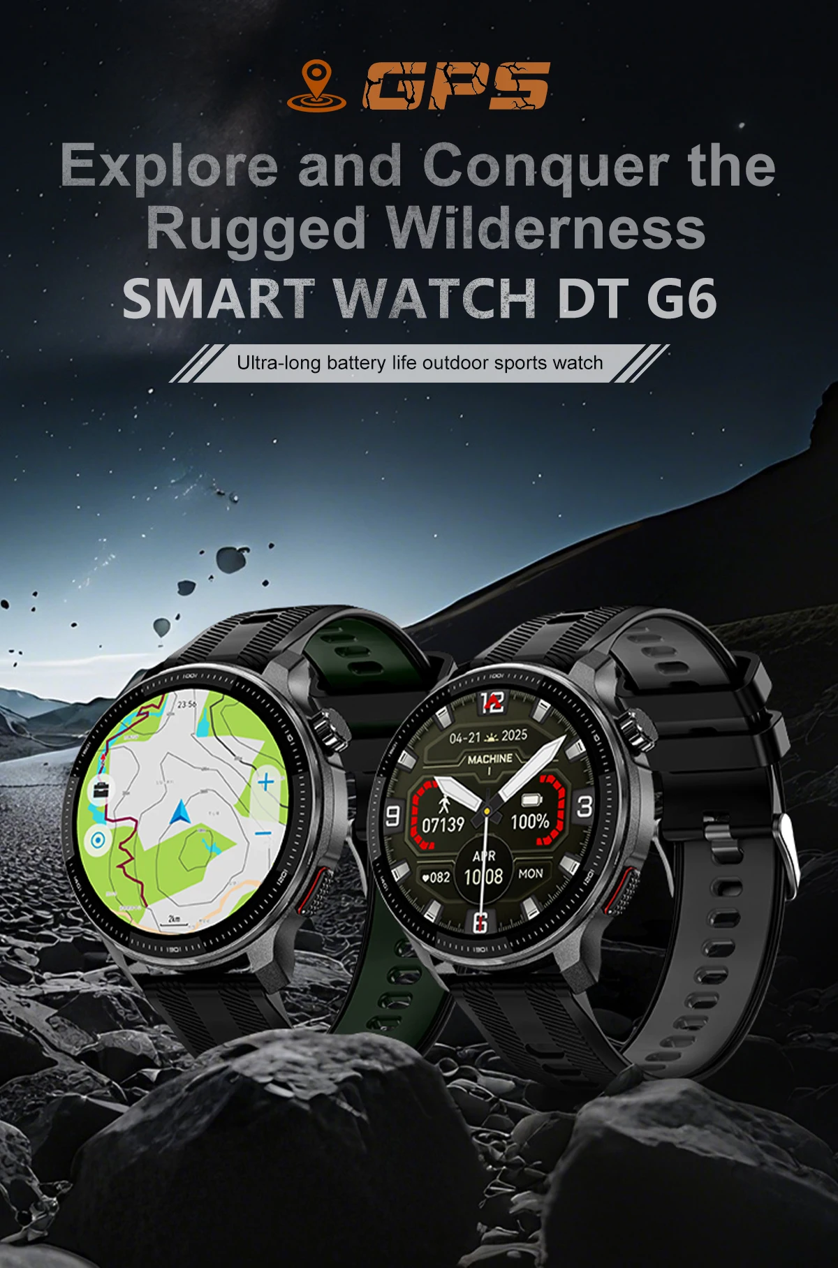 Welcome OEM Order, Factory Whole Selling 2026 Dtg6 Gps Smart Watch 1.43inch Amoled Screen 3atm Waterproof Offline Landform Maps Outdoor Compass Sports Smartwatch For Men - Buy Gps Smart Watch compass Smartwatch 3atm Waterproof Smartwatch