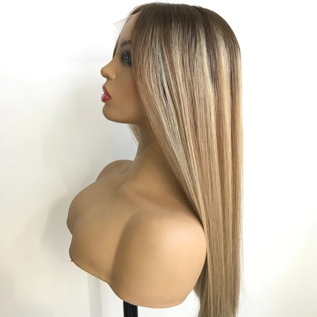 New Design Straight Cuticle Aligned Ombre Color Raw Virgin Hair Silk Top Jewish Wig Kosher Wigs
