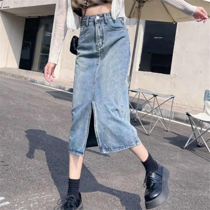 Loose Denim Skirt W/ Zipper