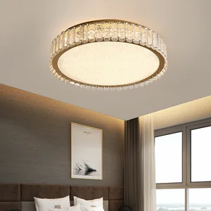 Indoor Home Lighting Led Living Room Bedroom Modern Design Round Crystal Ceiling Chandelier Lamps for Bedroom