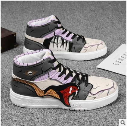 Wholesale High Top Ankle Sport Men Casual Shoes Skateboard Shoes Men Luxury Brand Shoes Anime Sneakers