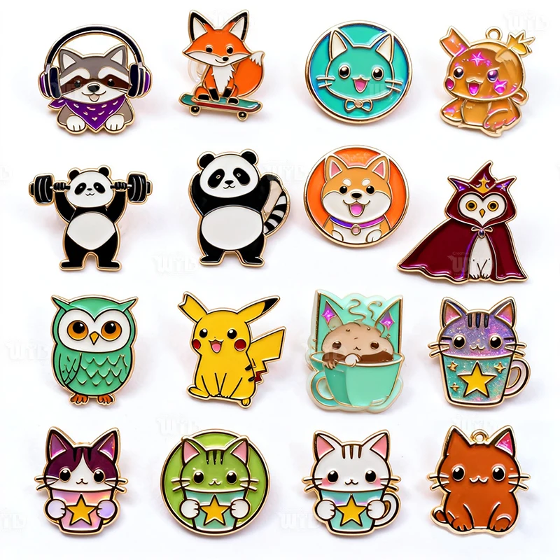 Aangepast Ontwerp Uw Eigen Vorm Kleurrijke Cartoon Zachte Enamele Speld Leuke Dierenlogo Metalen Speldjes Revers Kleding Broche