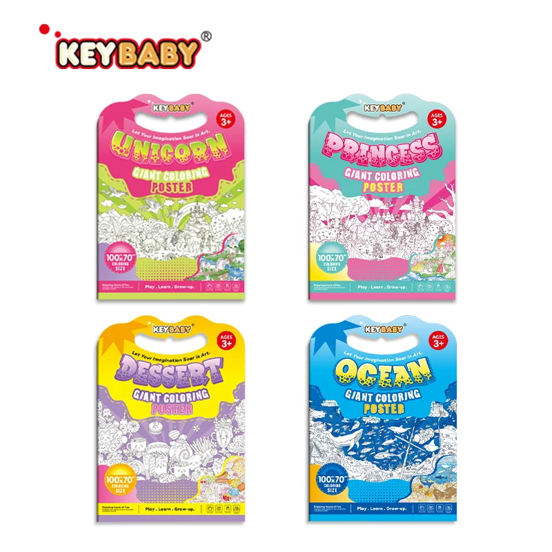Služba výkresu Keybaby na mieru s motívom princeznej, veľký farebný plagát pre deti na stenu
