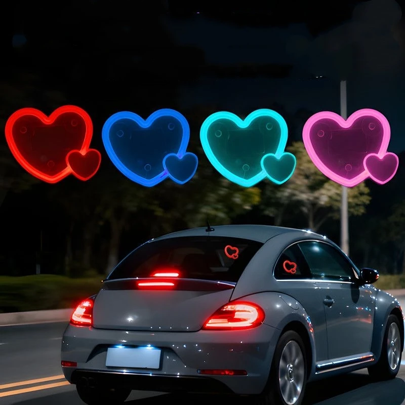 P5 Universal Decorative Light Heart - Shaped Car Safety Adjustable Triangle Window Ambient Light