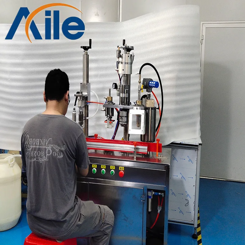 Semi Automatic Body Spray Filling Machine Aerosol 4 in 1spray Paint Filling Machine details