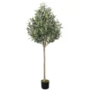 Green Potted Artificial Olive Trees With Fruits