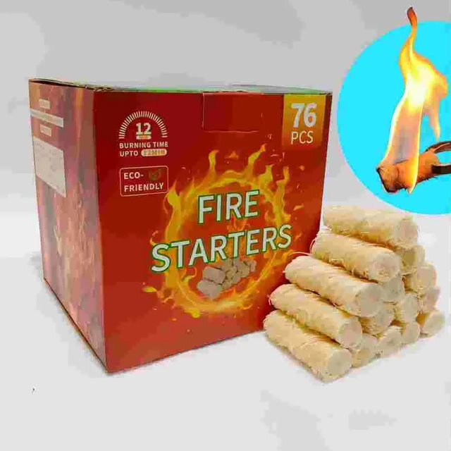Outdoor Camping Wood Wool Fire Starters with Covers Accessory for BBQ Recipes