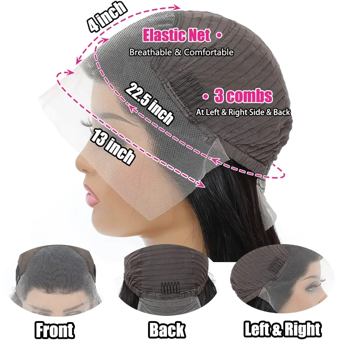 Water Wave Lace Front Human Hair Wigs 13x4 HD Lace Frontal Women 180% Density Wet Wavy_voghion.com