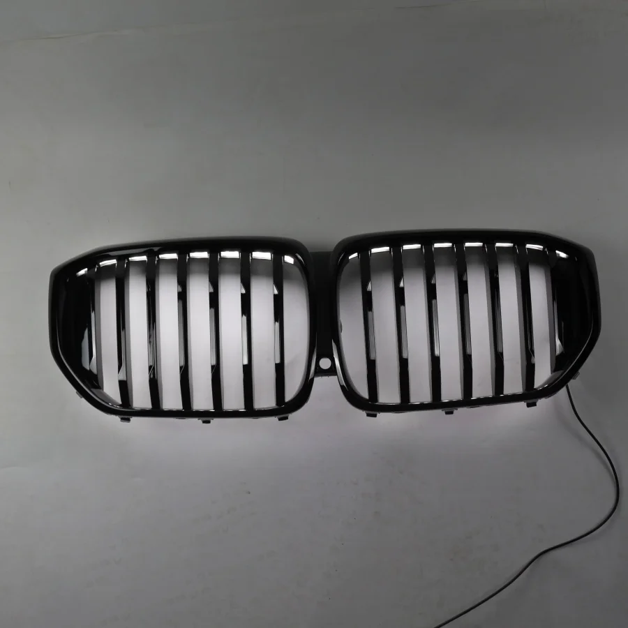 product tiypeor black kidney led grille front bumper for bmw x5 g05 2019   2022 car abs dual strip glossy models-5