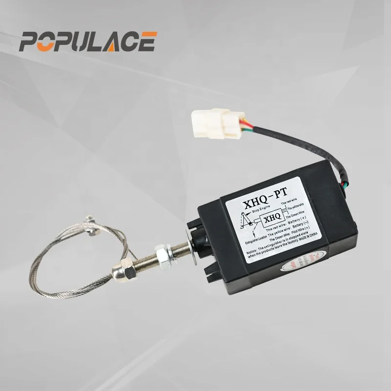 POPULACE XHQ-PT XHQ-PTG Fuel Stop Solenoid Diesel Engine Shutdown Solenoid Valve 12V 24V Generator Fuel Shutoff