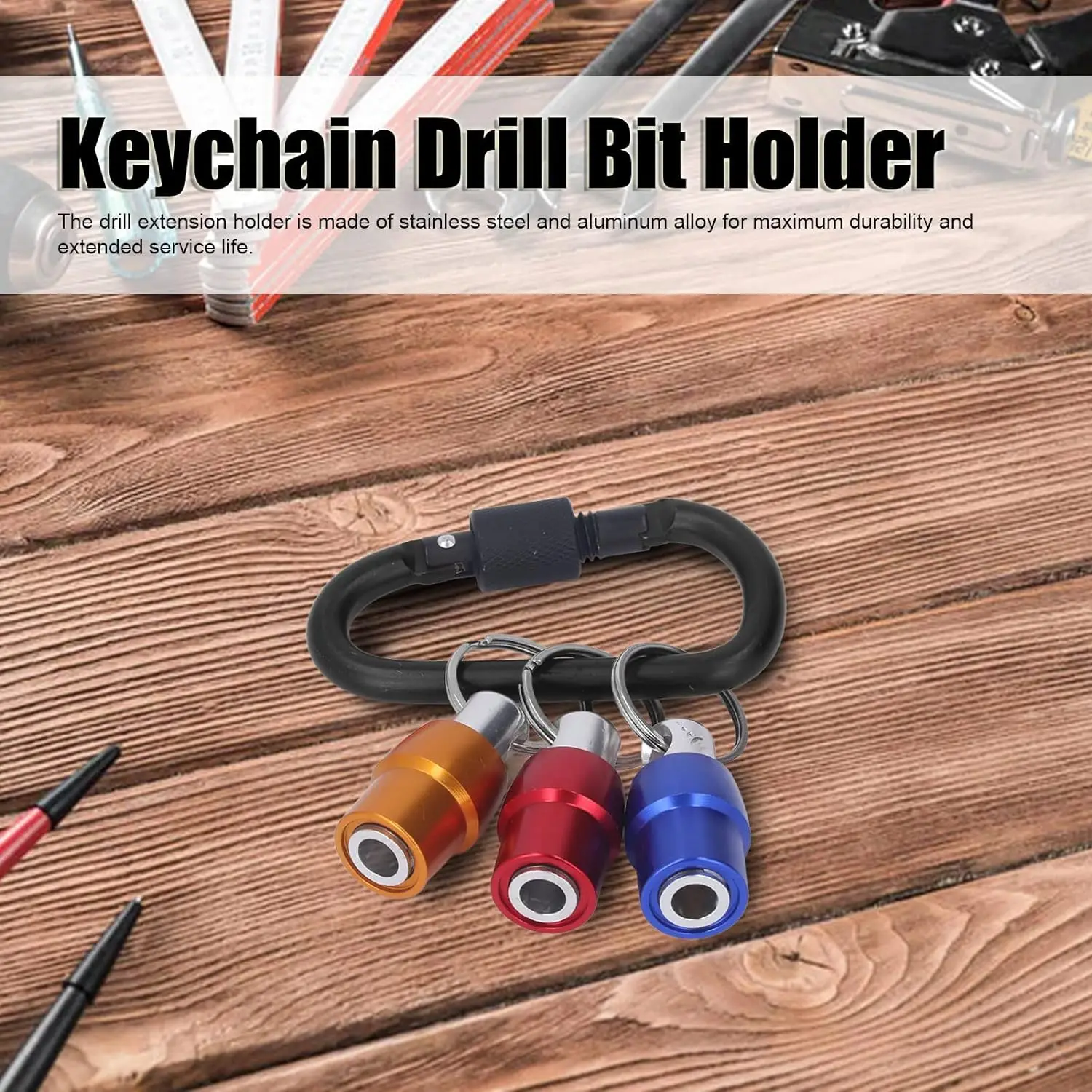 1/4 Inch Bit Holder Keychain,Hex Shank Screwdriver Drill Bit Holder Key