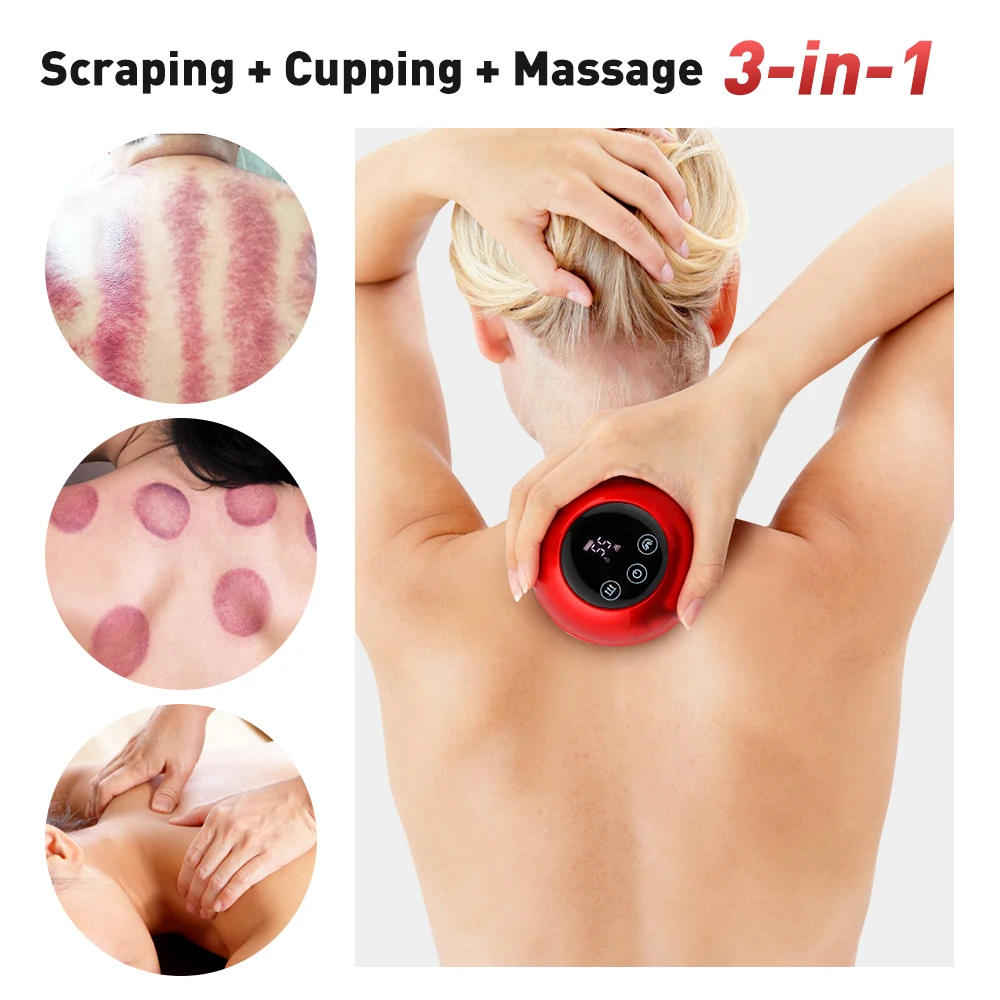 Home Infrared Heating Hot Compress Negative Pressure Gua Sha Device Electric Cellulite Cupping Massager