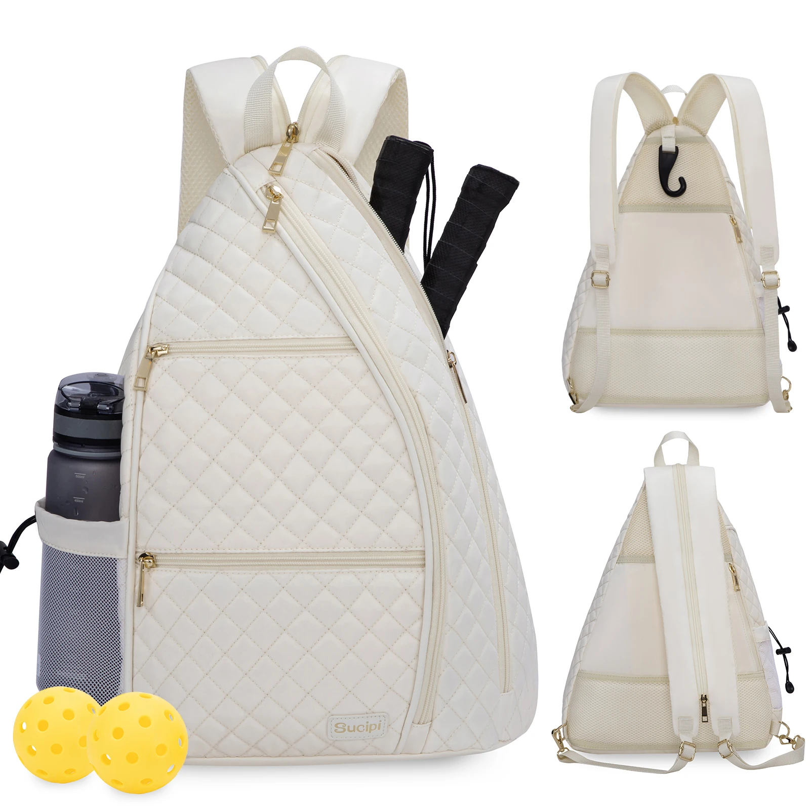 Women\'s Pickleball Backpack - Quilted Crossbody Sling Bag for Tennis & Picklebal Amazon.com : Lufstd Tennis Bags for Women, Quilted Tennis  main image 2
