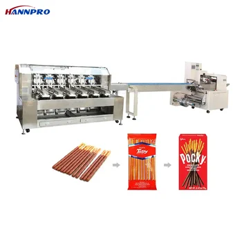HANNPRO wafer roll snack stick packing machine pocky bread biscuit stick milk breadstick counting packaging machine