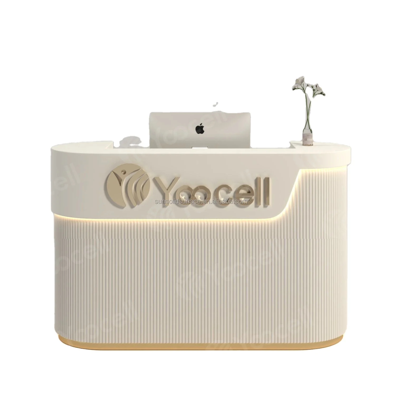 Moderno banco della Reception ad arco semicircolare personalizzato