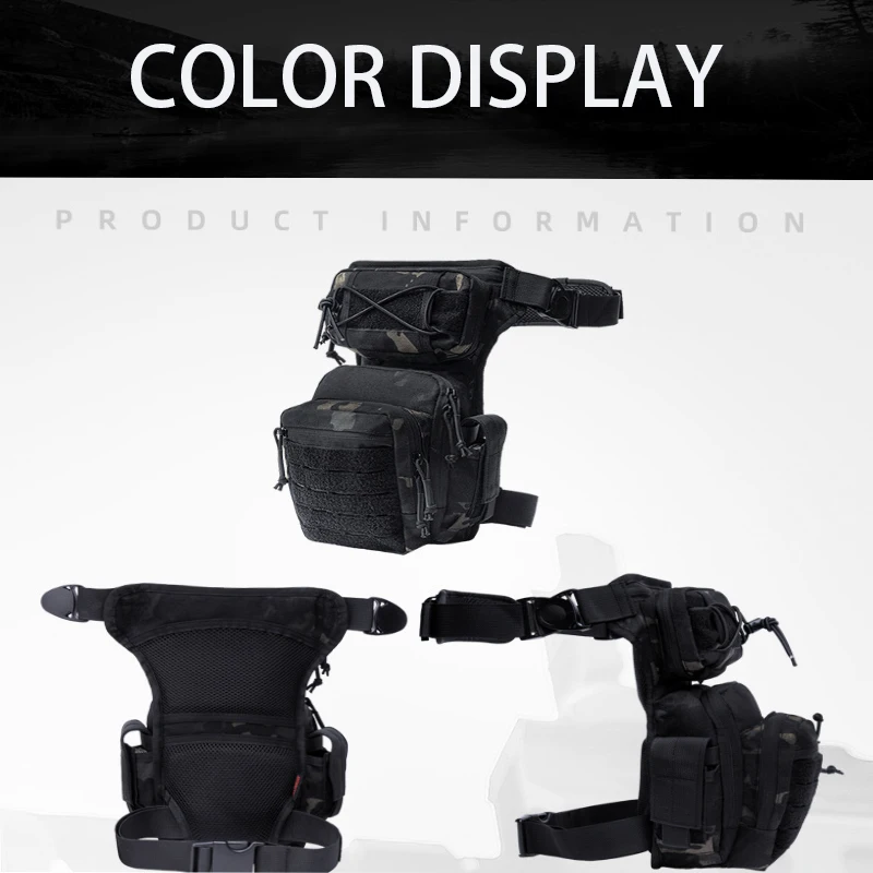 3 couleurs multifonctionnelles drop leg waist bag, tactique militaire  cuisse hanche extérieure