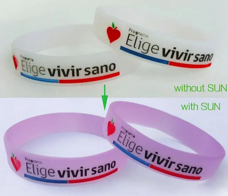 Good Price UV Detector Color Change Silicone Band UV Silicone Bracelet for Meeting Party or Event Gift