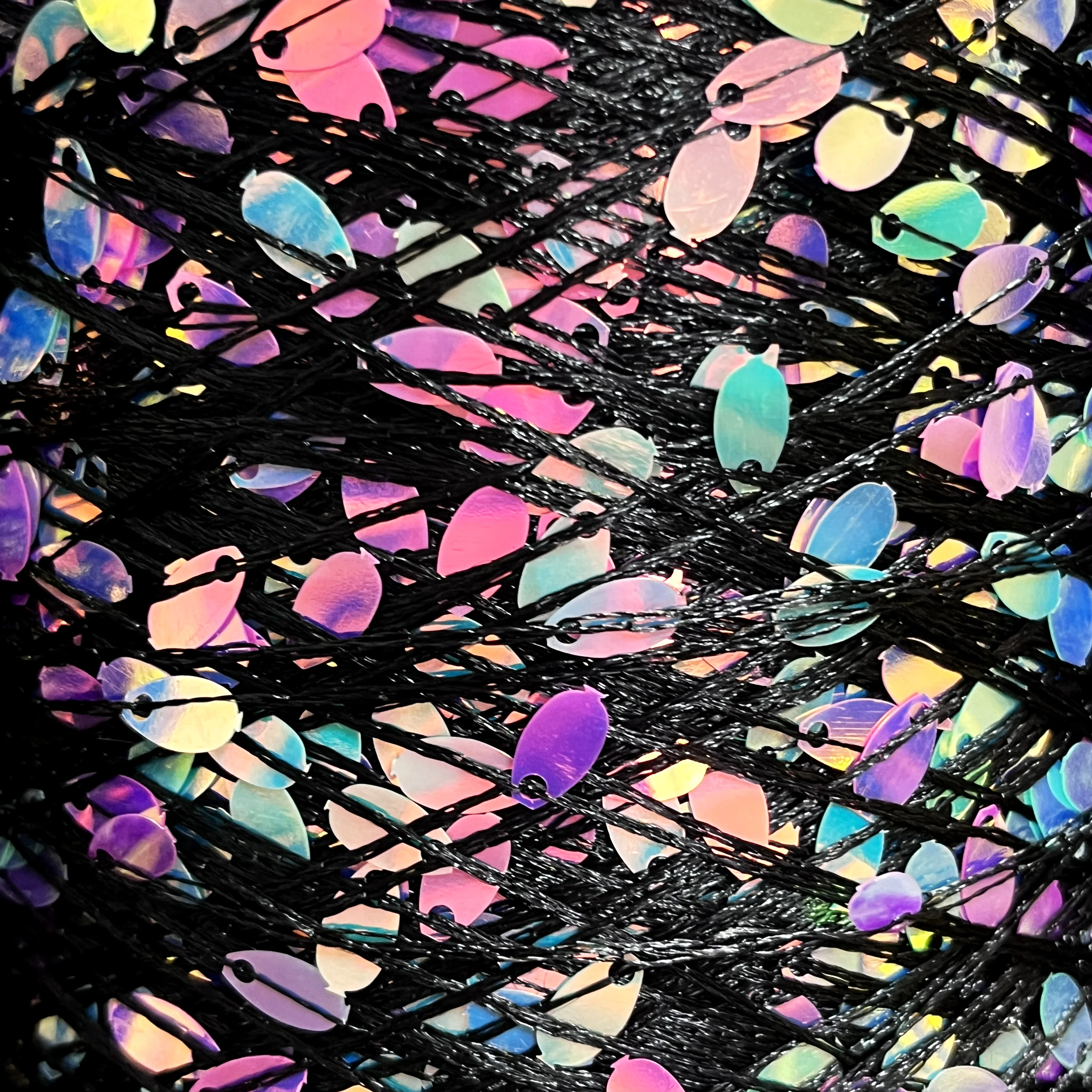 Причудливая овальная пряжа с блестками для вязания хлопчатобумажной пряжи ручного