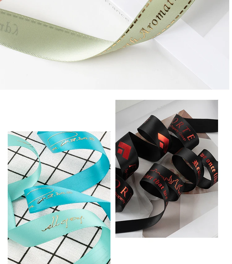 Wholesale Custom Ribbon Personalized 3d Embossed Printing Satin Ribbon