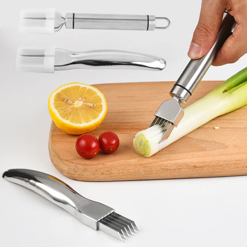 Stainless Steel Green Spring Onion Shredder Slicer Cutter Easy Handle  Vegetable Fruit Tools Gadgets Kitchen Tool