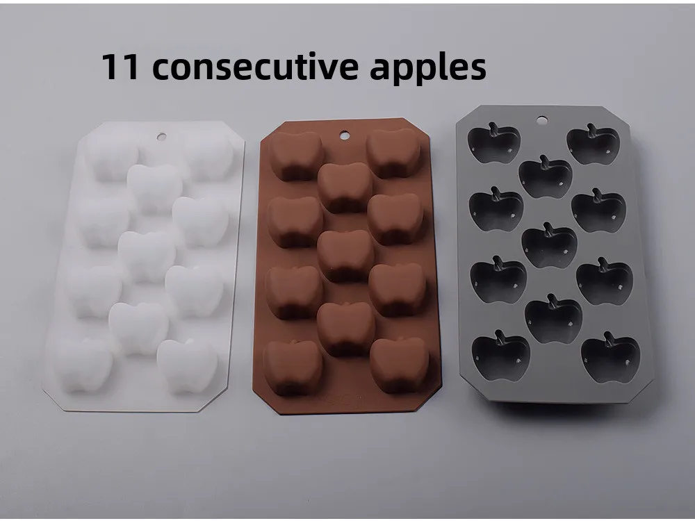 High Temperature Resistant Silicone Apple Mold DIY Crystal Dropping Candy Cheese Chocolate Biscuit Mold for Cake Tools manufacture