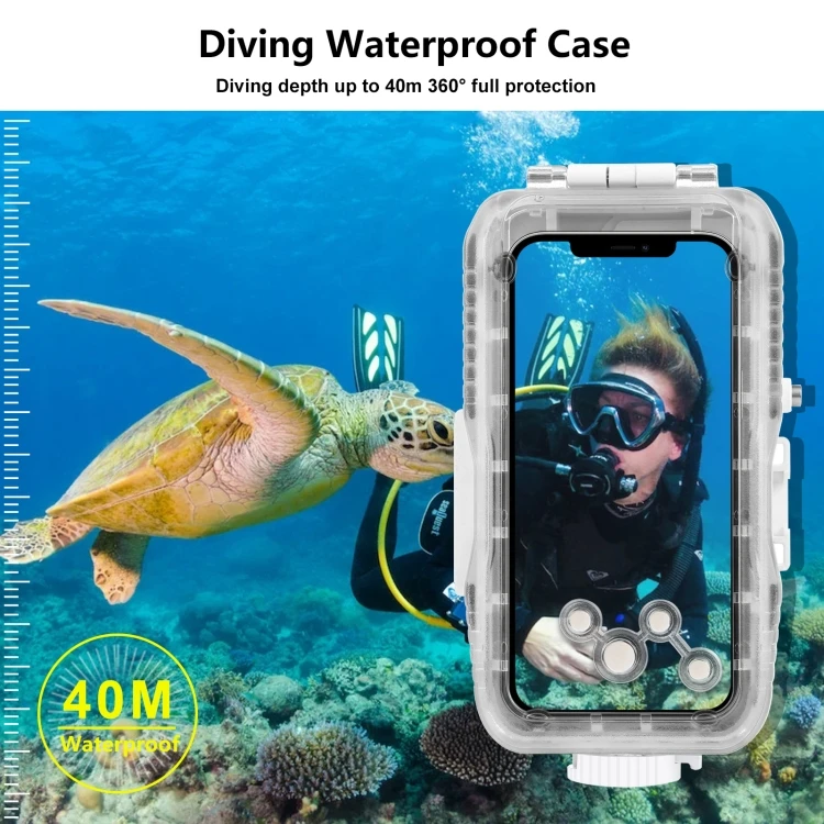 Custodia Impermeabile PULUZ Per IPhone - 40m Per Surf, Snorkeling, Foto Subacquee Bianca - Foto 10