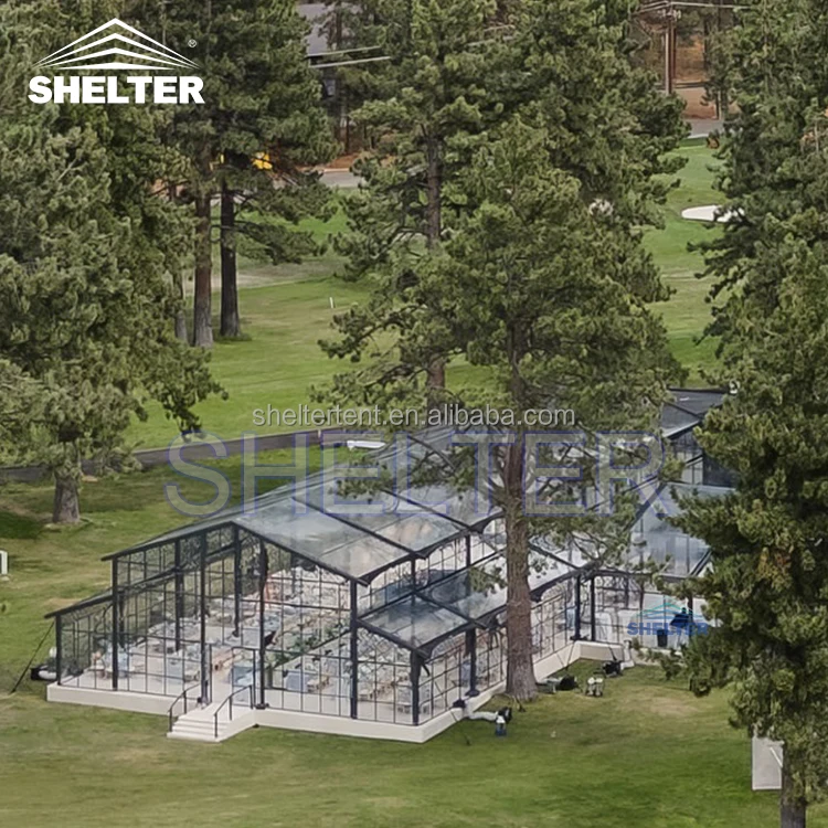 Large Clear Frame Wed Tent Canopy Venue Structure Marquee Party Glass Wall Atrium Event Wedding Commercial Tents for Events