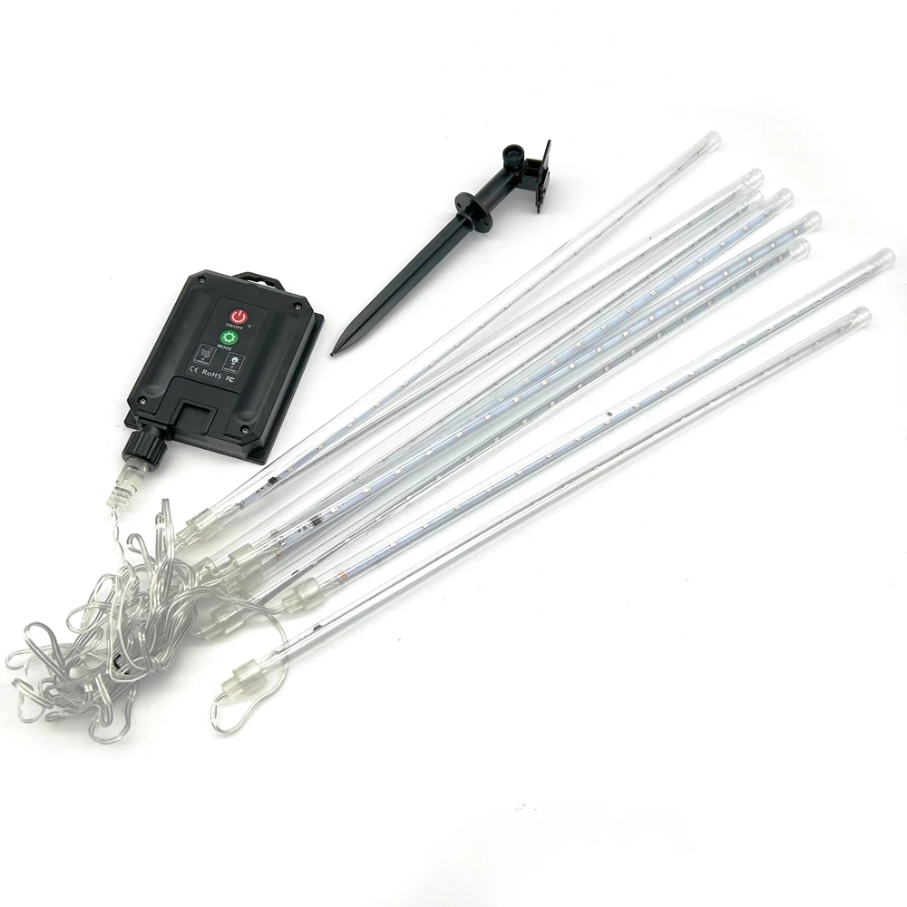 Solar 8-tube 576led Meteor Lights For Outdoor Garden & Christmas