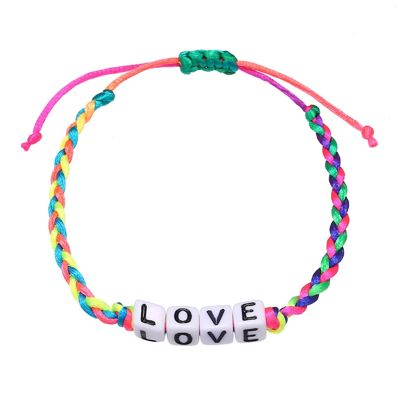 Cute Love Heart Rainbow Smile Flower Charm Bracelet, Multicolor Braided  Bracelet Good Friends Friendship Unisex Jewelry Gift - Temu