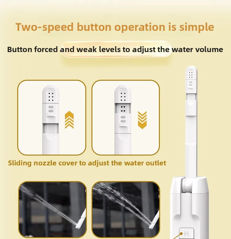 Newest Foldable Nozzle Portable Bidet Sprayer with 1600mAh Rechargeable Battery Handheld Travel Toilet Personal Hygiene Device details