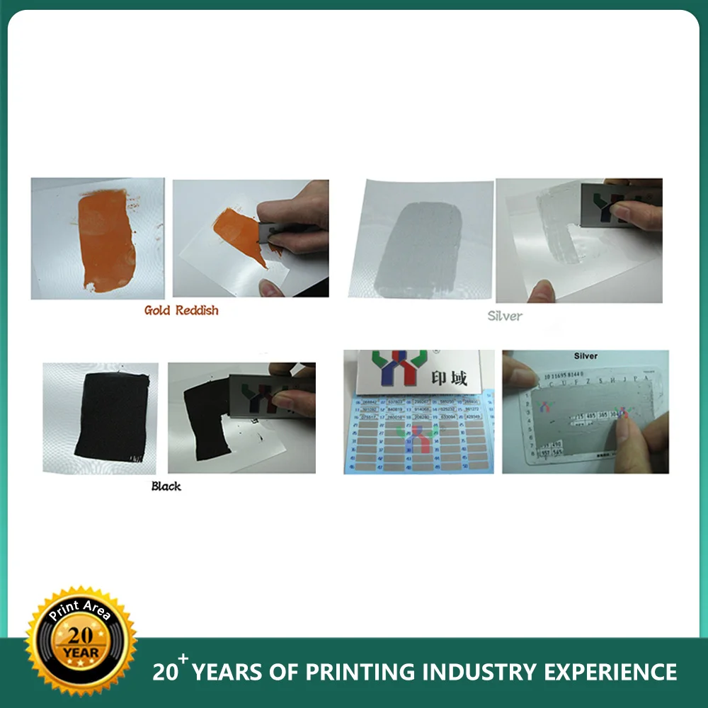 Hot Sale UV Screen Printing Scratch Off Ink with Coated Paper Gold Silver Color