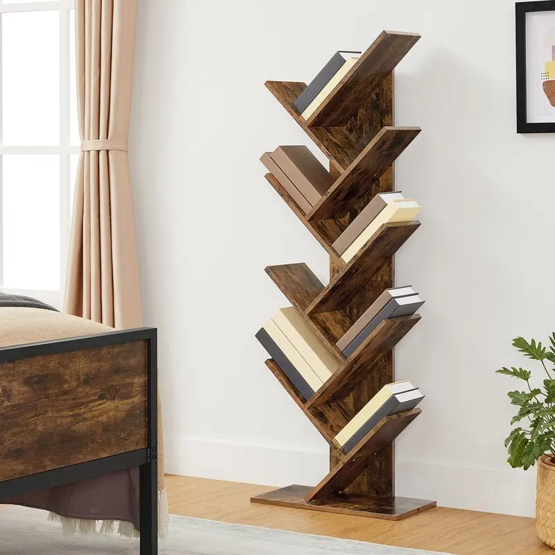 White Bookcase Bookshelf With a Unique Tree Shape Design Bookcase Wooden Bookshelf Modern Bookcase Luxury Bookshelf