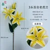 Orquídea tigre de 3 cabezas, amarillo claro
