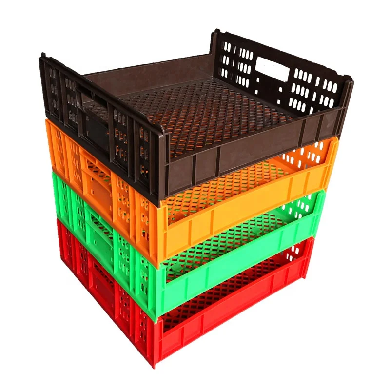 Blue Mesh Hygenic Stackable Plastic Bakery Australian Large Sturdy Folding Bread Crates Bread Tray for Bread Food Move