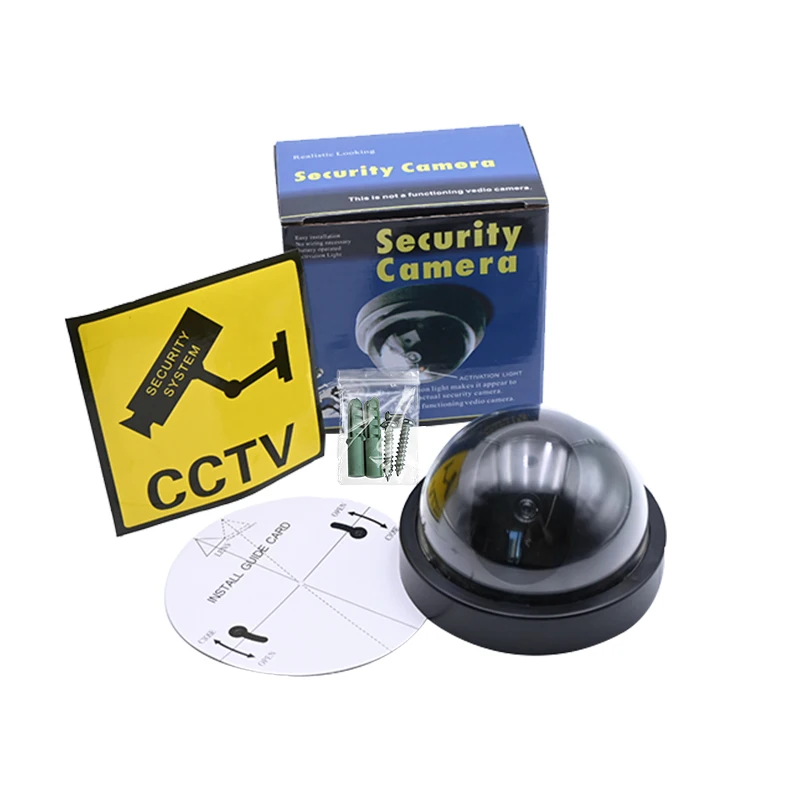 Customizable Dome Dummy CCTV Security Camera Indoor IR Infrared LED Blink Flashing Light Waterproof Simulation with CCD Sensor