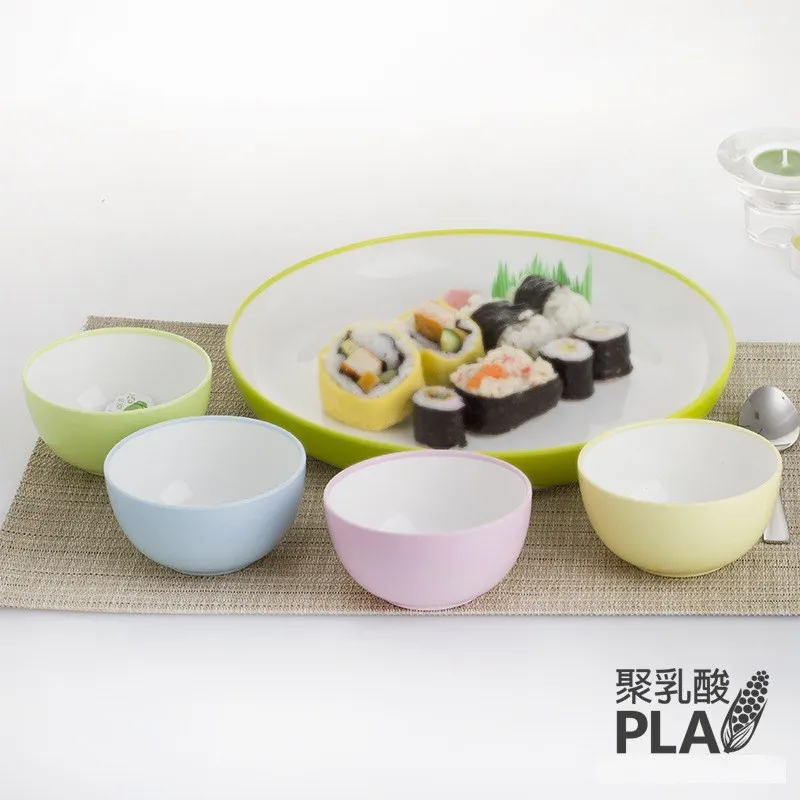 biodegradable bamboo pla food feeding rice bowl