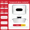Tarro rectangular de vidrio templado de 2,3 L.
