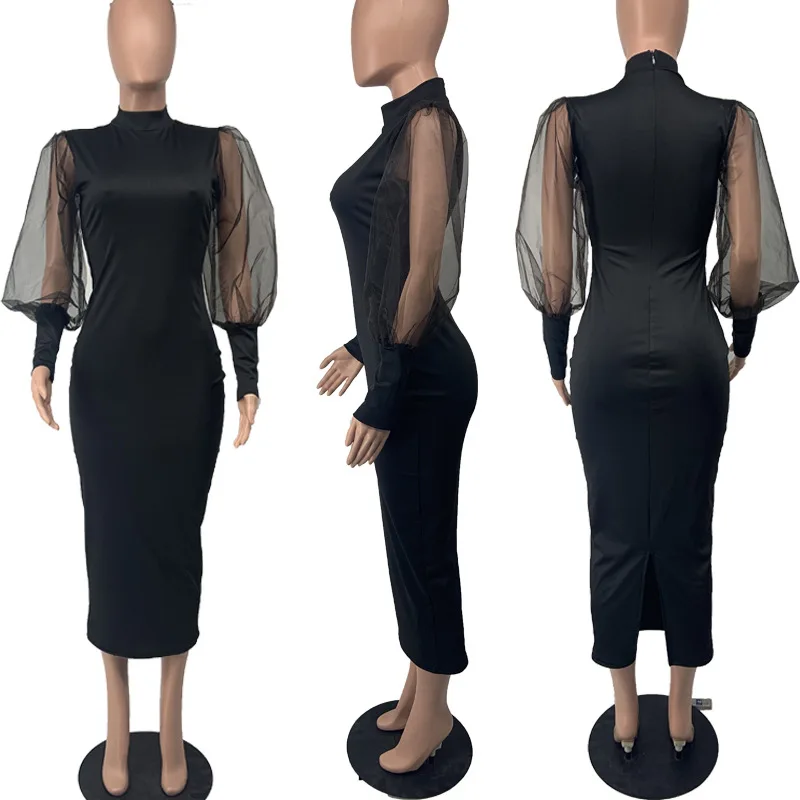 men's dress shoes black Church Dresses for Black Women African Fashion Ruffled O Neck Formal E –  Mega Mart Center main image 1