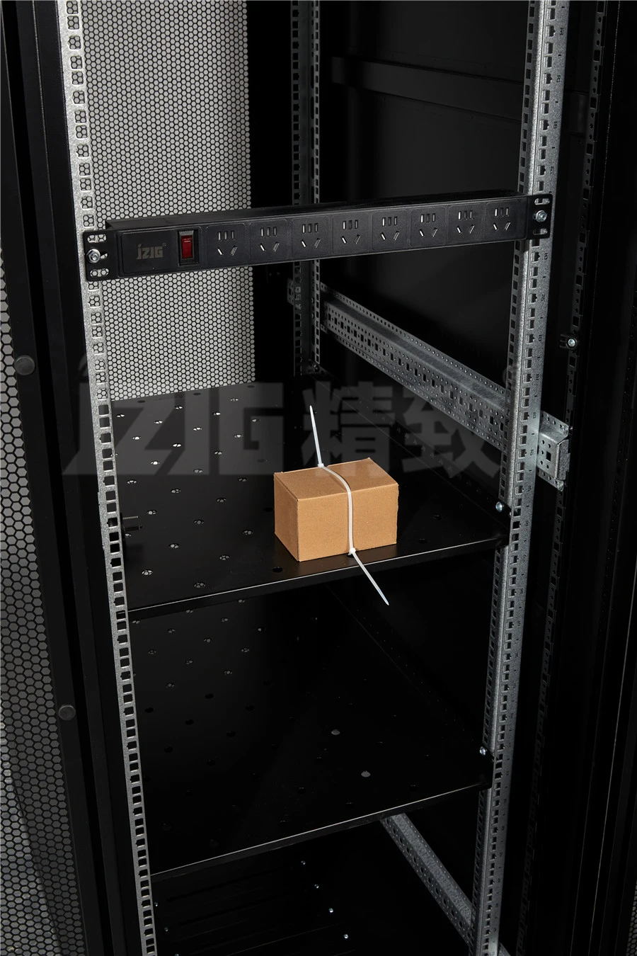 42U 19-Inch IT Network Server Rack Cabinet with Casters Steel Enclosure for Data Center Stock Product with Glass Door Front