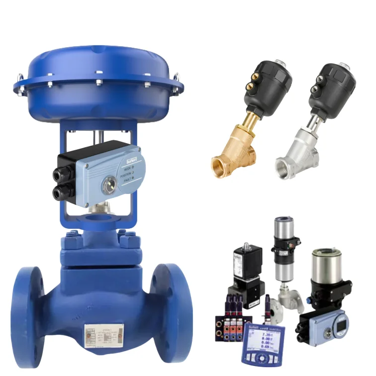 Pneumatically Operated 2/2 Way Angle Seat Valve Buerkert 2000 Piloted Angle Seat Valve and Valve Positioner