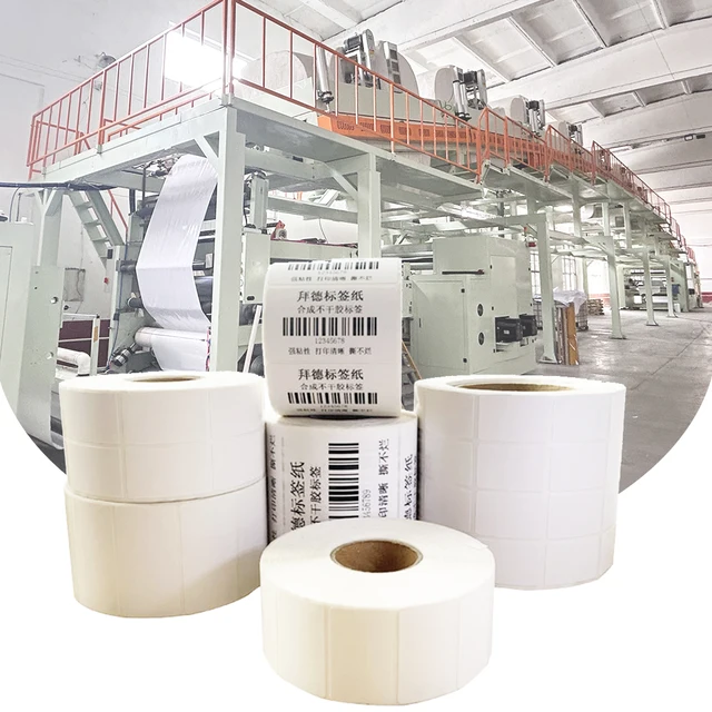 Custom Size Wholesale 57x30 58x40 58x60 50x25 Self Adhesive Paper Barcode Sticker Thermal White label roll