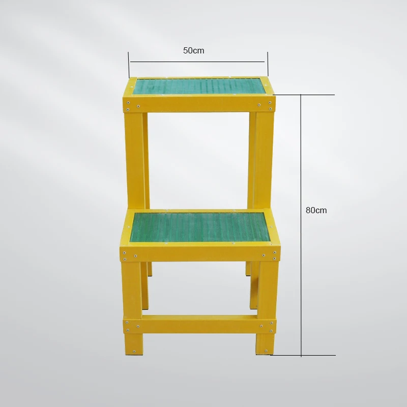 Portable Non-Slip Glass Fiber Electrical Insulation Step Stool with Handle and Wheels for Warehouse and Workshop Use