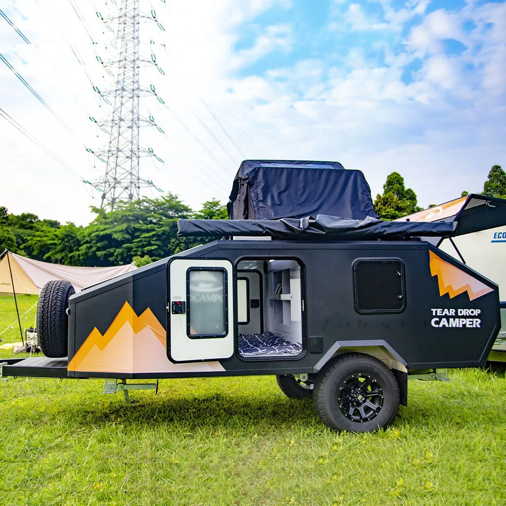 Manley Small Mini Retro Lightweight Teardrop Camper Trailer With Bathroom